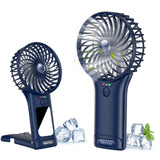 2 x RAW Customer Returns Handheld Fan, USB Rechargeable Portable Mini Fan, Personal Small Quiet Handheld Fan 4 Speeds with Mirror, 2000mAh Battery Table Fan for Office Home Travel - RRP €29.88