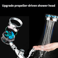 1 x RAW Customer Returns Exslend shower head, propeller shower head with filter, water-saving shower head, 360 rotatable high-pressure hand shower with 3 filters, blue - RRP €14.75