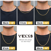 1 x RAW Customer Returns VEXXS 3 4 6mm Men s Curb Chain, 18K Gold Coated Cuban Necklace, Miami Cuban Link Chain Men s Chain Hip Hop Nickel Free for Men Women - RRP €48.4