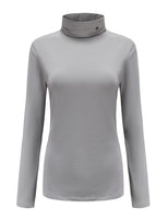 1 x Brand New SSLR Women s Thermal Long Sleeve Turtleneck Shirt Slim Fit Basic Tops Brushed Turtleneck Pullover Large, Grey  - RRP €22.31