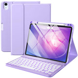 1 x RAW Customer Returns Vobafe Case with Keyboard for iPad Air 6 11 inch M2 2024 iPad Air 5 2022 Air 4 2020 10.9 inch , Protective Case with TPU Back Cover, Magnetically Detachable Keyboard with Pen Holder, Lavender - RRP €35.28