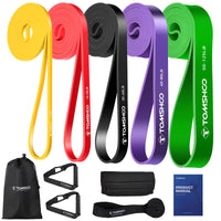 1 x RAW Customer Returns TOMSHOO Resistance Bands Set, 5 Resistance Bands with 2 Handles, 1 Door Anchor and Storage Bag, Multiple Resistance Levels Fitness Bands Training Bands for Strength Training, Pull-Ups, More - RRP €36.99