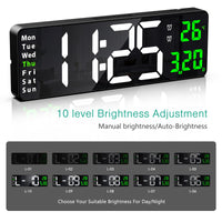 1 x RAW Customer Returns ORIA Digital Wall Clock, 16 LED Wall Alarm Clock with Large Screen, Digital Alarm Clock with Remote Control, 2 Alarm Sets, Brightness Adjustable Timer, Time Date Temp, for Bedroom, Home - RRP €30.24