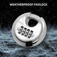 1 x RAW Customer Returns DAYGOS Combination Lock Padlock, Lock with Number Code Numbers 4 Digits, Weatherproof Round U-Lock, Fence, Storage Unit, Pendant, 10 mm Shackle Thickness, 70 mm silver  - RRP €14.11