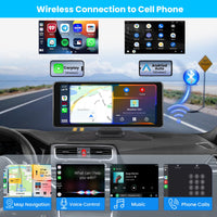 1 x RAW Customer Returns Hikity Wireless Carplay with 4k Dashcam, 6.86 inch Screen Android Auto Car Radio with Rear View Camera, Sat Nav, Bluetooth Handsfree, FM Transmitter, AUX, Airplay - RRP €90.74