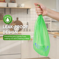 8 x Brand New 80 Pieces Green Garbage Bags, 22 Liter Dustbin Bags Ultra-Resistant Garbage Bags and Leak Protection for Waste Separation - RRP €182.4