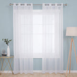 1 x RAW Customer Returns Deconovo Eyelet Curtain Voile Curtains Living Room 180x140 cm White Set of 2 - RRP €21.49