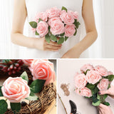 2 x RAW Customer Returns SVUPUE Artificial Flowers Roses, 25pcs Artificial Flowers Rose Heads with Leaf, with Stems Foam Roses, Single Long Stem Flowers, for DIY Wedding Bouquet, Valentine s Day Gift, Pale Pink - RRP €40.8