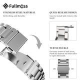 1 x RAW Customer Returns Fullmosa stainless steel bracelet 18mm for watch, smart watch metal watch straps with quick release suitable for women and men, 18mm silver - RRP €22.54