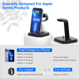 1 x RAW Customer Returns Multi-Device Charging Station - ADADPU 3 in 1 Wireless Charging Stand for Apple Watch Series 9 8 7 6 5 4 3 2 SE Phone Charging Station for AirPods iPhone 14 13 12 11 Pro X Max XS XR 8 7 Plus-Black - RRP €25.42