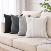 1 x RAW Customer Returns MIULEE Set of 4 Velvet Cushion Covers Cushion Cover Decorative Decorative Cushions Couch Cushions Decorative Cover Sofa Cushion Cover for Living Room Bedroom Office 40 x 40 cm Cord Gray Series Plain Color - RRP €20.16