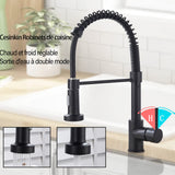 2 x RAW Customer Returns Cesinkin Black Kitchen Faucet 360 Swivel Kitchen Mixer Tap High Arc Sink Faucet Pull Down Sprayer 2 Spray Modes Brass  - RRP €96.0