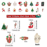 1 x Brand New SUNNYCLUE 1box 32pcs 16 style Enamel Christmas Charms Christmas Tree Charms Bulk Reindeer Charms for Jewelry Making Candy Cane Christmas Glove Hat Socks Wreath C - RRP €20.4