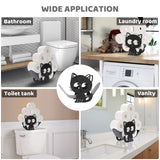 1 x RAW Customer Returns SUMNACON Black Metal Toilet Paper Holder WC Roll Holder Standing Paper Holder Toilet Roll Holder No Drilling Wall Mounted Decoration for Bathroom Kitchen Cat Pattern - RRP €31.42