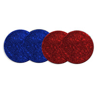 1 x Brand New RIXERKOC Bling Car Coasters, 4pcs Crystal Rhinestone Coasters, 7cm Non-slip Silicone Coasters for Women Cars 2Purple 2Red  - RRP €22.8