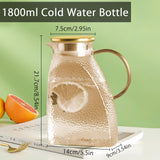 1 x RAW Customer Returns Glass carafe, 1.5-1.8 liter carafe glass with lid glass jug carafe with lid water carafes water jug with lid hot cold water iced tea wine coffee milk and juice amber 1800ML  - RRP €21.84