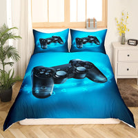 1 x RAW Customer Returns Boys Games Comforter Home Set, Kids Gamepad Bedding Set 135X200, Modern Vr Gamer Duvet Cover For Teens Youth Girls, Gamer Playing Joystick Home Bedroom Decor, Blue - RRP €25.74