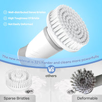 1 x RAW Customer Returns Electric cleaning brush, spin scrubber for bathroom and joints, cleaning brush for household with 6 brush heads, 2 modes perfect for deep cleaning of tiles, kitchen, grill, glass and tires - LED display - RRP €42.99