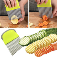 2 x Brand New Emwel vegetable slicer - wavy cutter - stainless steel - wavy knife for vegetables - serrated knife - RRP €40.8