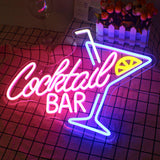 1 x RAW Customer Returns Horseneon Cocktails Bar Neon Sign, Led Neon Bar Sign Cocktail Neon Sign for Wall, Blue Pink Neon Light for Pub Home Beer Bar Club Man Cave Restaurant Shop Sign Cocktails Decor - RRP €40.33