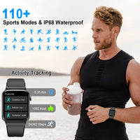 1 x RAW Customer Returns Smartwatch Men Women with Telephone Function Message Reminder, 1.85 Smart Watch, 112 Sports Modes IP68 Waterproof Fitness Watch Men, Sports Watch with Heart Rate Sleep Monitor Pedometer, Watch for Android iOS - RRP €40.33