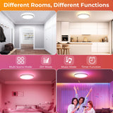 1 x RAW Customer Returns OTREN LED ceiling light dimmable, color changing ceiling lamp LED compatible with Alexa Google Assistant, IP44 smart lamp with remote control for bedroom, dining room, kitchen, bathroom, diameter 30 cm - RRP €40.99