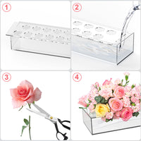 1 x RAW Customer Returns AXOTEN Acrylic Flower Vase Rectangular Flower Vase Made of Acrylic Special Vase for Flower Arrangements for Table Decoration Wedding Desktop Party Decoration Family Dinner Decoration 12 Holes  - RRP €14.11