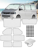 1 x RAW Customer Returns SUPAREE 8 pieces windshield sun protection motorhome sun protection front window interior transporter sun protection front window T6 for SWB T5 T6 UV protection 100 occlusion with storage bag - RRP €99.99