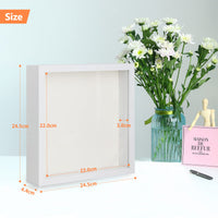 1 x RAW Customer Returns Anhow 2-pack 3D picture frames for filling, 3D picture frame deep object frame 23 x 23 cm with transparent real glass for table top and wall - white 3 cm - RRP €23.18