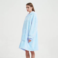 1 x Brand New HiZYNEAT Light Blue Cozy Hoodie Sweatshirt Super Soft Oversize Women Men Plus Size Fluffy Blanket - RRP €37.3