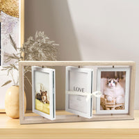 1 x RAW Customer Returns Suerhatcon Rotating Picture Frame for 6 Photos, Wooden Photo Frame Collage Double-Sided Display 10x15 Photo Gift for Birthday Wedding Christmas - RRP €23.99