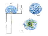 1 x RAW Customer Returns DuHouse Hydrangea Artificial Flowers, Artificial Flower Silk Hydrangea with Stem, 22 cm Fake Hydrangea Flower Heads for Wedding Home Garden Centerpiece Decorations, Pack of 6 Blue  - RRP €17.91