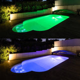 1 x RAW Customer Returns LyLmLe Resin Filled Pool Lighting LED, 35W Ultra-flat Pool Spotlight RGB Color Changing LED Underwater Spotlight with Remote Control, 140 Beam Angle, IP68 Waterproof, Surface Mounted, 12V AC - RRP €100.84