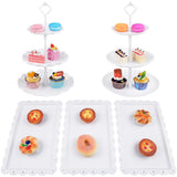 1 x RAW Customer Returns AWCIGG Cake Stand Set, 2x Etagere 3 Levels and 3x Large Serving Trays, Serving Stand Set for Wedding Birthday Party Baby Shower Christmas - RRP €29.99