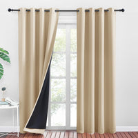 1 x RAW Customer Returns PONY DANCE Bedroom Curtains Beige Opaque 100 Blackout Curtain Thermal Curtain with Eyelets Curtains Set of 2 H 200 x W 140 cm Blackout Curtains Biscotti Beige - RRP €43.31