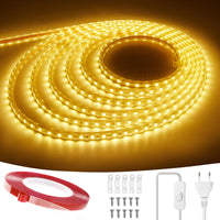 1 x RAW Customer Returns 1m LED strip, LED light strip, waterproof IP65, LED strip with switch 220V 230V LED light strip, warm white - RRP €19.67