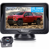 1 x RAW Customer Returns Tomoia reversing camera easy to install HD 1080P sharp images color night vision DIY grid lines car reversing camera with 4.3 monitor system IP69 waterproof for truck van SUV caravan T1 - RRP €40.32