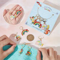 1 x Brand New NBEADS 24 Pcs Happy Rainbow Stitch Markers, Enamel Alloy Crochet Stitch Marker Removable Lever Hook Charms for Knitting Weaving Sewing Jewelry Making - RRP €19.2