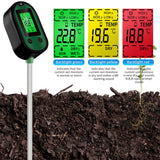 1 x RAW Customer Returns Bekasa Soil Moisture Meter, 5 in 1 Digital Plant Soil Meter Soil Test Kit with PH Temperature Moisture Light Gardening Lawn Agriculture Flower, - RRP €22.04