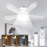 1 x RAW Customer Returns VARICART Ceiling Fan with Light and Remote Control, Silent Ceiling Fans with E27 Base, Ceiling Fan Lamp 1200 Lumens, 3 Colors 3000K - 6000K, 5 Blades, 6 Speeds - RRP €49.18