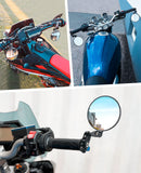 1 x RAW Customer Returns KEMIMOTO CNC motorcycle mirror, E24 approved, 360 rotatable, round handlebar end mirror, compatible with scooter, ATV, MT07, Z750, CB125R, Z900 - robust aluminum alloy - RRP €31.21