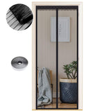 1 x RAW Customer Returns Fly screen door magnet insect protection, various sizes, 100 x 195 cm, magnetic curtain is ideal for balcony doors, living rooms and patio doors, easy adhesive installation without drilling, black stripes - RRP €24.4