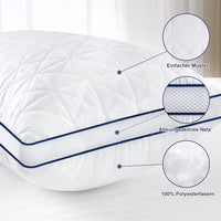 1 x RAW Customer Returns BedStory pillow 80x80, set of 2 pillows 80x80 with zipper, 2x1500g microfiber pillow height adjustable, sleeping pillow breathable washable for allergy sufferers side sleepers, Oeko certified - RRP €69.99