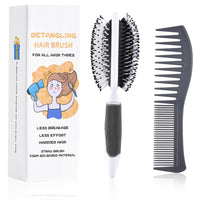 12 x Brand New Hair Brush, Double Sided Boar Bristle Brush for Thick Curly Thin Long Short Wet or Dry Hair, Reduce Tangle Hair Breakage, Gift Box Tail Comb - RRP €133.08