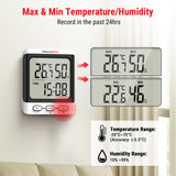 1 x RAW Customer Returns ThermoPro TP152 Termometro Higr metro de Interior, Medidor Humedad con Reloj y Pantalla LCD Grande de 3.3 Pulgadas, Term metro Digital Casa para Medir el Ambiente del Hogar - RRP €12.99