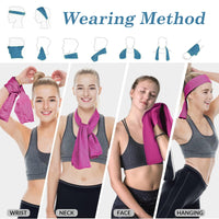 1 x Brand New stillwen 4 PCS Cooling Sports Towel, Ice Towels, Gym Towel, Cooling Towel Set, Cooling Towel Microfiber for Yoga, Beach, Golf, Travel, Gym, Sports, Camping 11.81x39.3in  - RRP €20.4