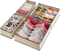 3 x Brand New Drawer Organizers to Store Underwear, Drawer Dividers for Bras, Socks, Foldable Boxes for Storage of Accessories, Sort Ties, Scarves and Handkerchiefs - RRP €53.97