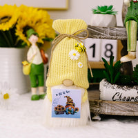 7 x Brand New ENLACE Spring Sunflower Bee Gnome, Handmade Stuffed Faceless Doll Gnome Decorations Spring Decoration, Sunflower Decoration for Home Farmhouse Kitchen Decor, Black - RRP €142.8