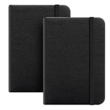 20 x Brand New Fjllrven Pack of 2 A7 Notebook Pocket Mini Notepad Hard Cover with 200 Pages, 3.9 x 2.7 Pocket Notebook Diary Leather with Bookmark and Elastic Closure Band, Black - RRP €219.8