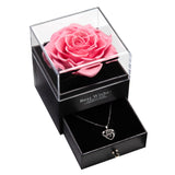 24 x Brand New Gifts for her preserved real rose drawer Eternal handmade preserved rose with necklace 100 languages gift, enchanted real rose flower for Valentine s Day Mother s Day Sweet Pink  - RRP €725.76